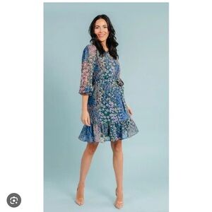 Rachel Parcell Blue Garden Floral dress size 12